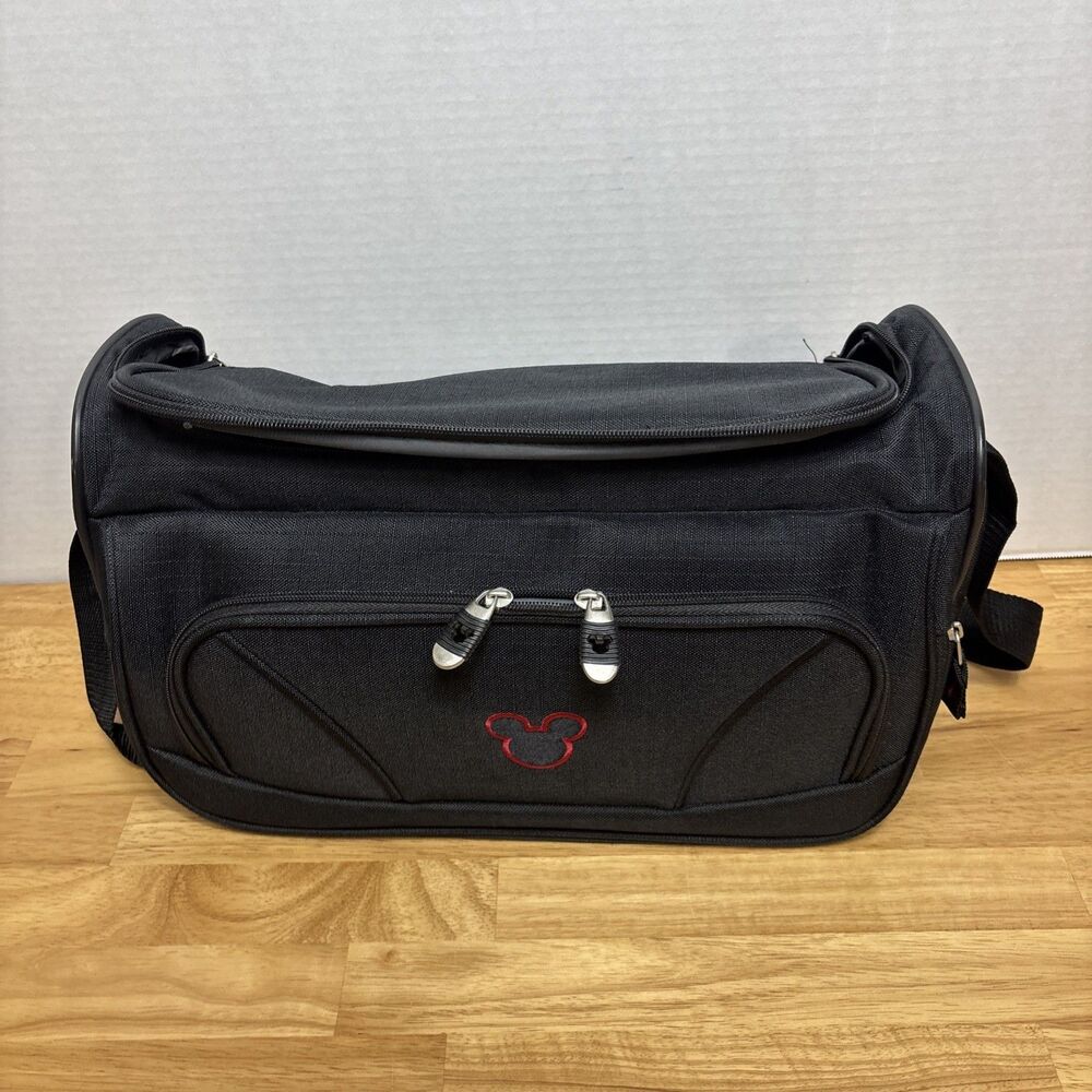 Disney Mickey Mouse Luggage CarryOn Overnight Bag Black Shoulder Strap